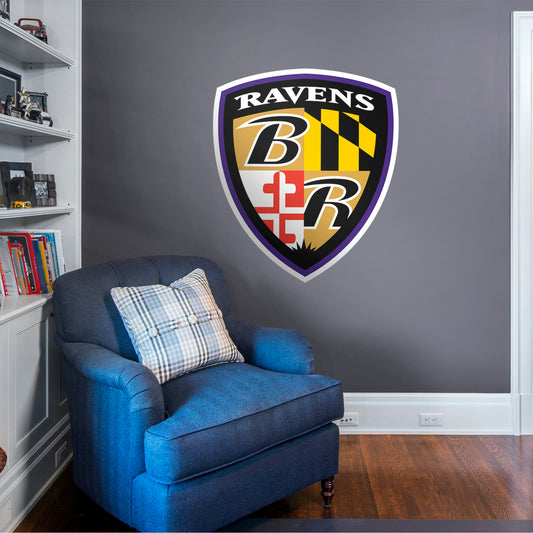 Baltimore Ravens:  Shield Logo        - Officially Licensed NFL Removable Wall   Adhesive Decal