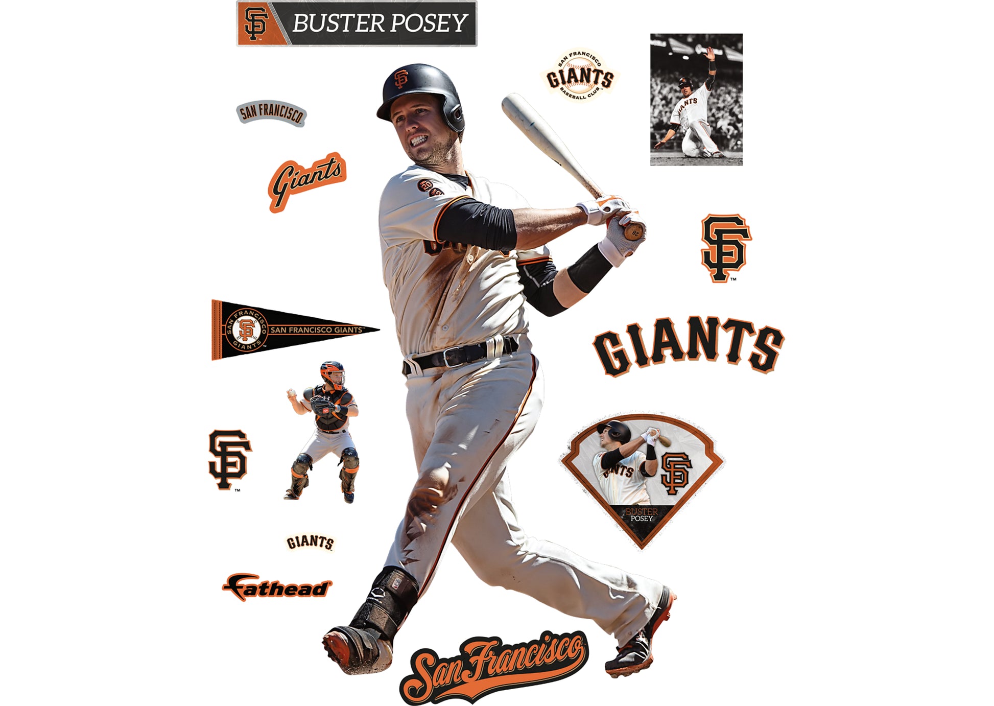 Fathead Buster Posey San Francisco Giants Life Size Removable Wall Decal