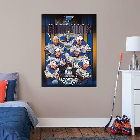 St. Louis Blues:  2019 Stanley Cup Champions Mural        - Officially Licensed NHL Removable Wall   Adhesive Decal