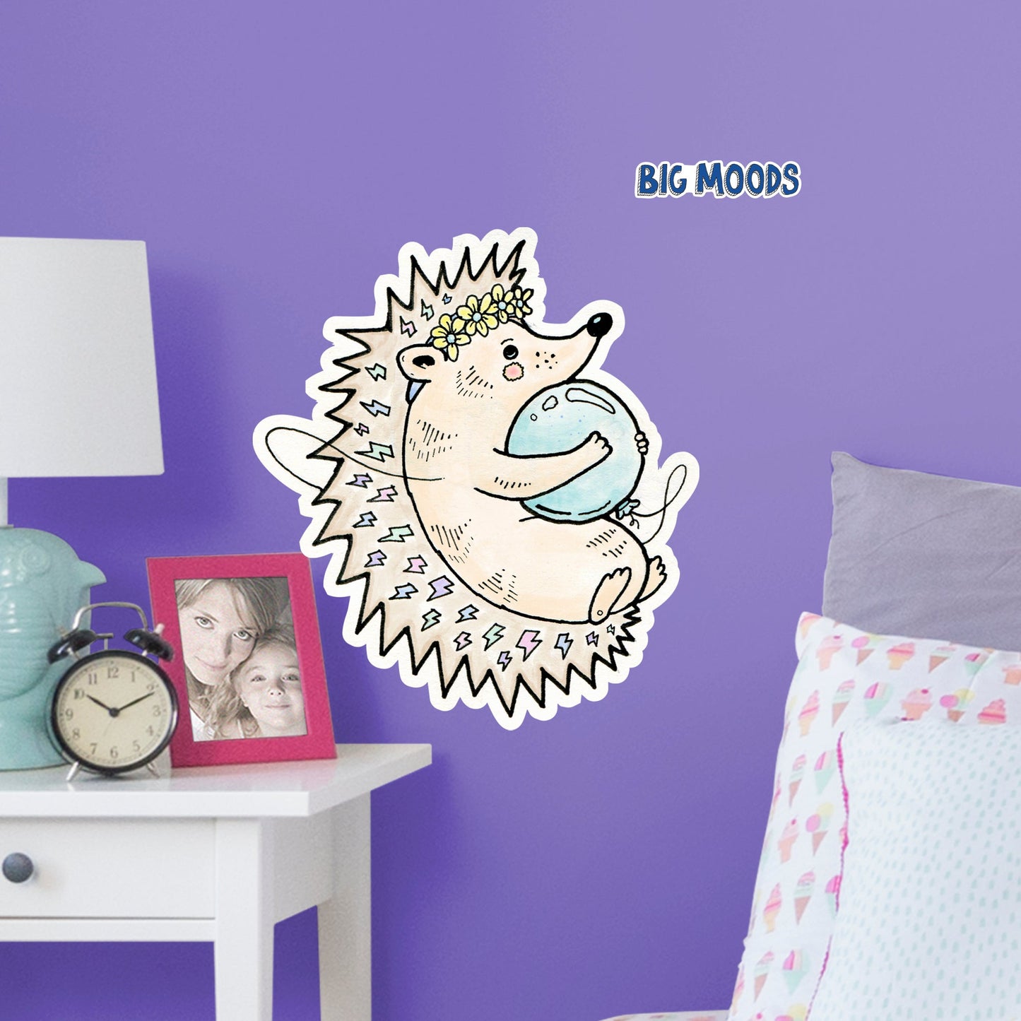 Hedgehog (UnlikelyFriends)        - Officially Licensed Big Moods Removable     Adhesive Decal
