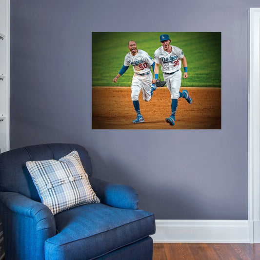 Los Angeles Dodgers: Mookie Betts-Cody Bellinger 2020 World Series Champions Mural        - Officially Licensed MLB Removable Wall   Adhesive Decal