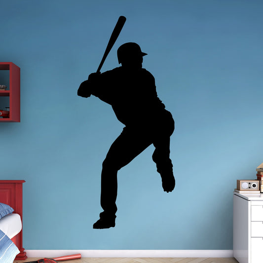 Sports: Baseball Player Silhouette        -   Removable     Adhesive Decal