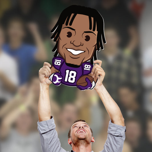 Minnesota Vikings: Justin Jefferson  Emoji   Foam Core Cutout  - Officially Licensed NFL    Big Head