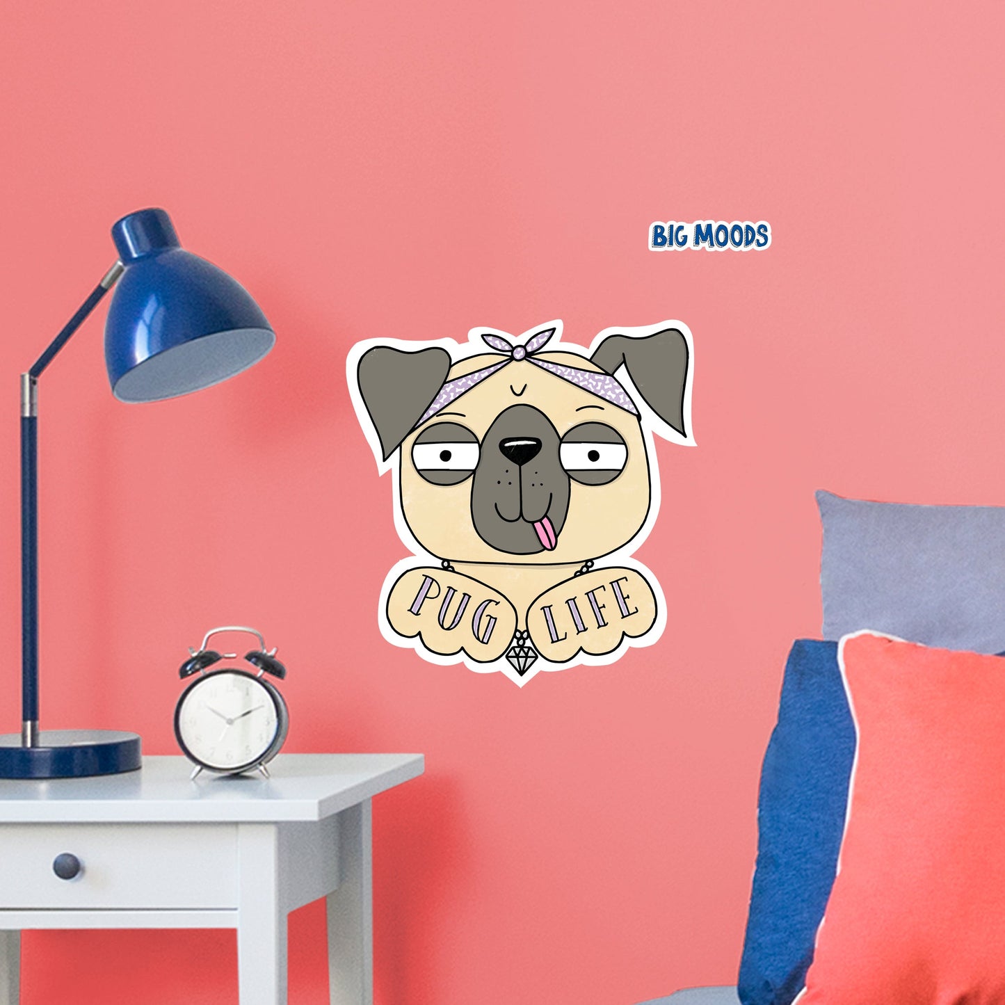 PUGLIFE        - Officially Licensed Big Moods Removable     Adhesive Decal