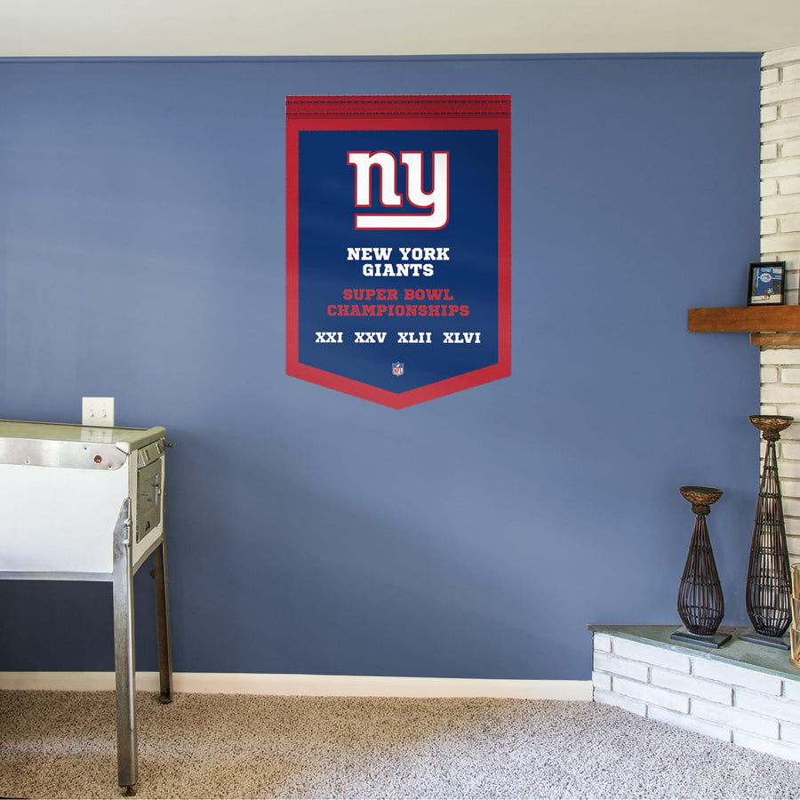 New York Giants - RealBig Super Bowl Champions Banner Collection - Official NFL - Reusable Vinyl Wall Decals