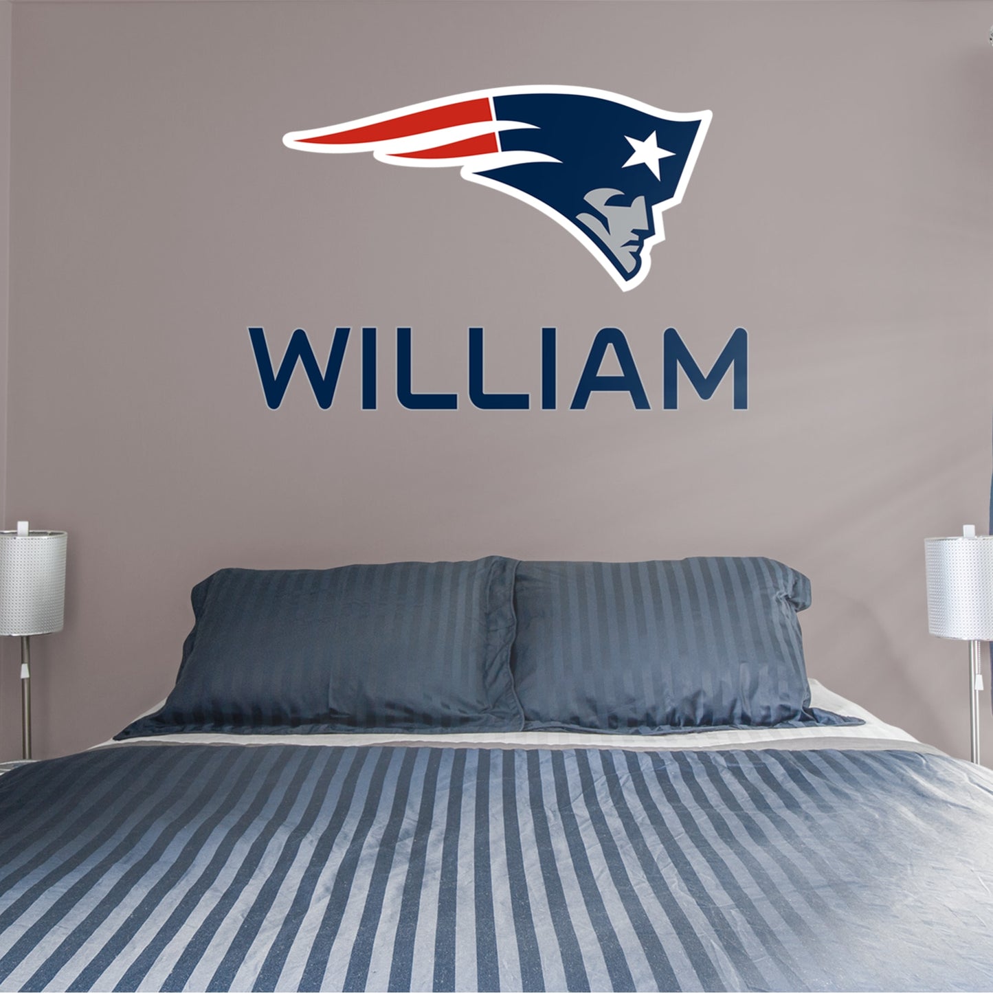 New England Patriots:  Stacked Personalized Name        - Officially Licensed NFL    Transfer Decal