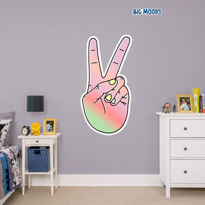 Peace Gesture (Multi-Color)        - Officially Licensed Big Moods Removable     Adhesive Decal