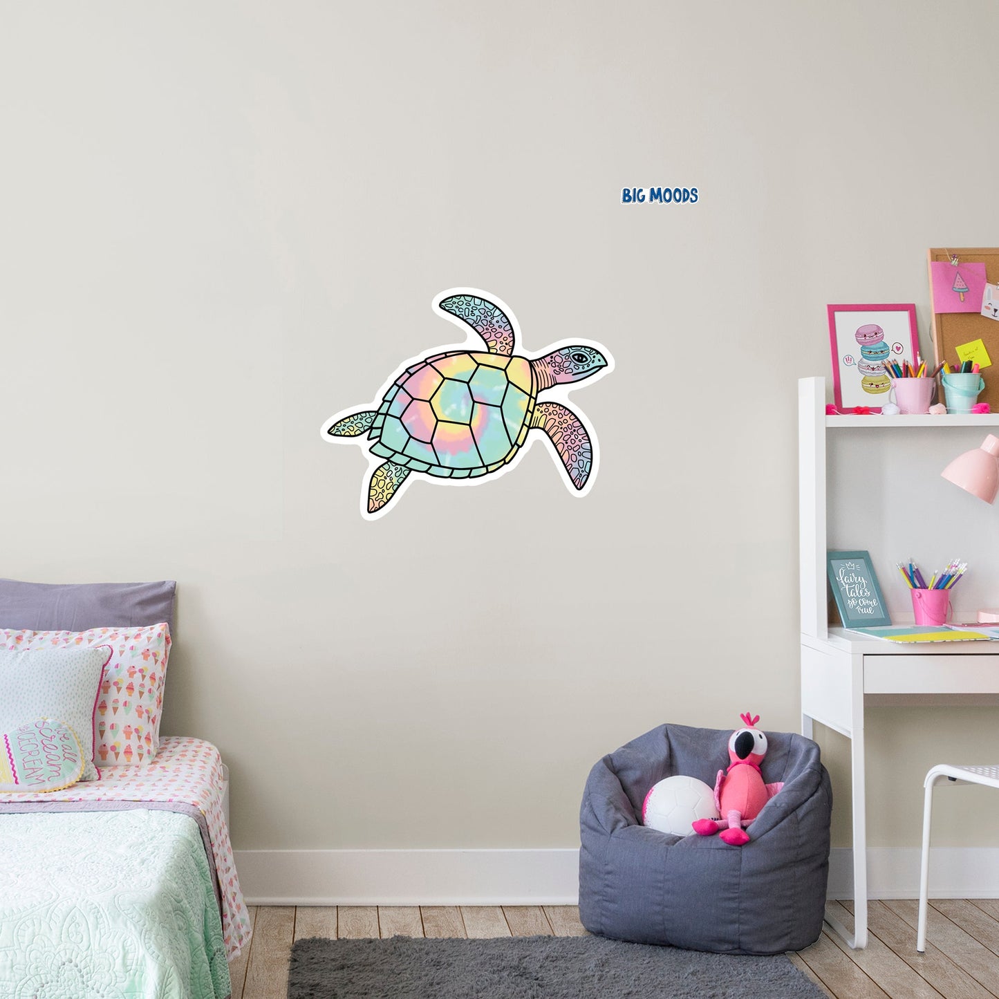 Turtle (Tie-Dye)        - Officially Licensed Big Moods Removable     Adhesive Decal