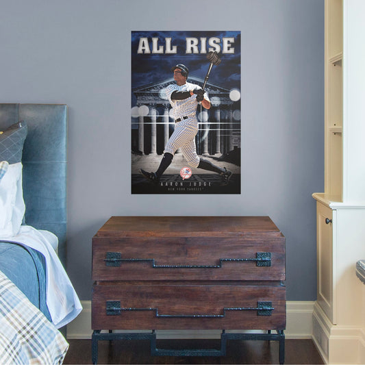 New York Yankees: Aaron Judge All Rise Mural        - Officially Licensed MLB Removable Wall   Adhesive Decal