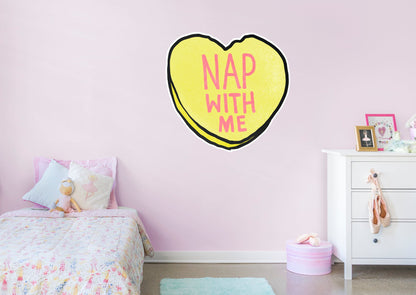 Nap With Me Heart        - Officially Licensed Big Moods Removable     Adhesive Decal