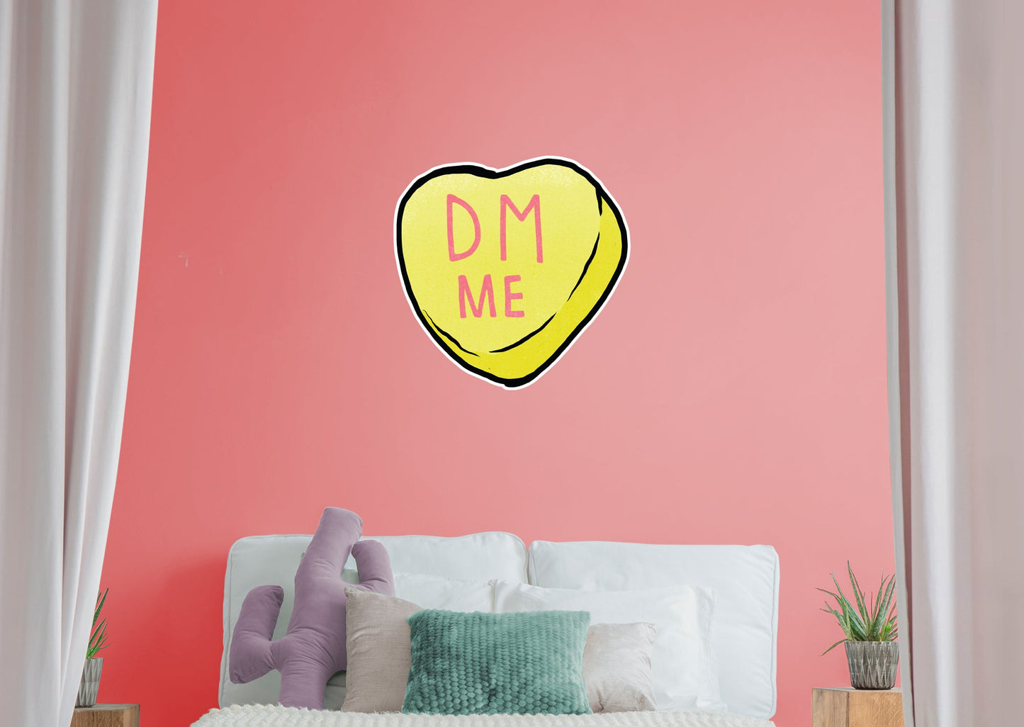 DM Me Heart        - Officially Licensed Big Moods Removable     Adhesive Decal