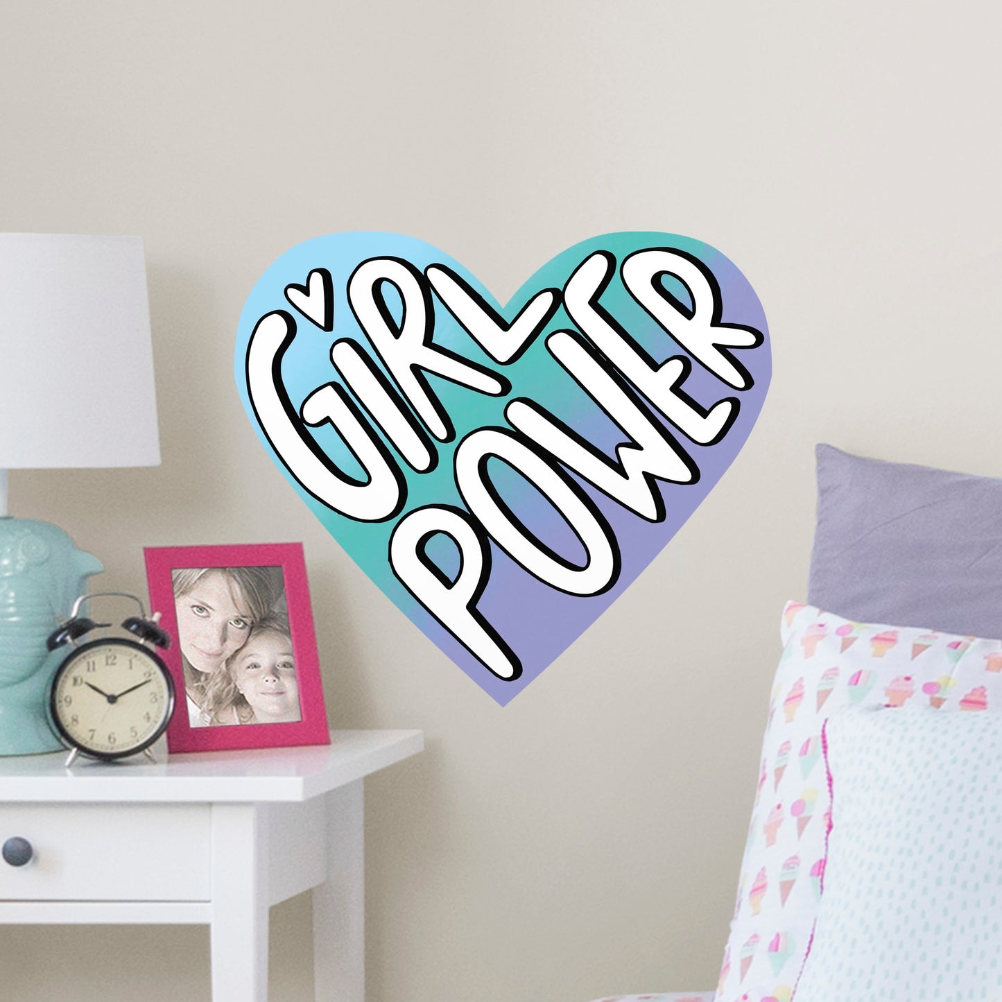Girl Power Heart        - Officially Licensed Big Moods Removable     Adhesive Decal