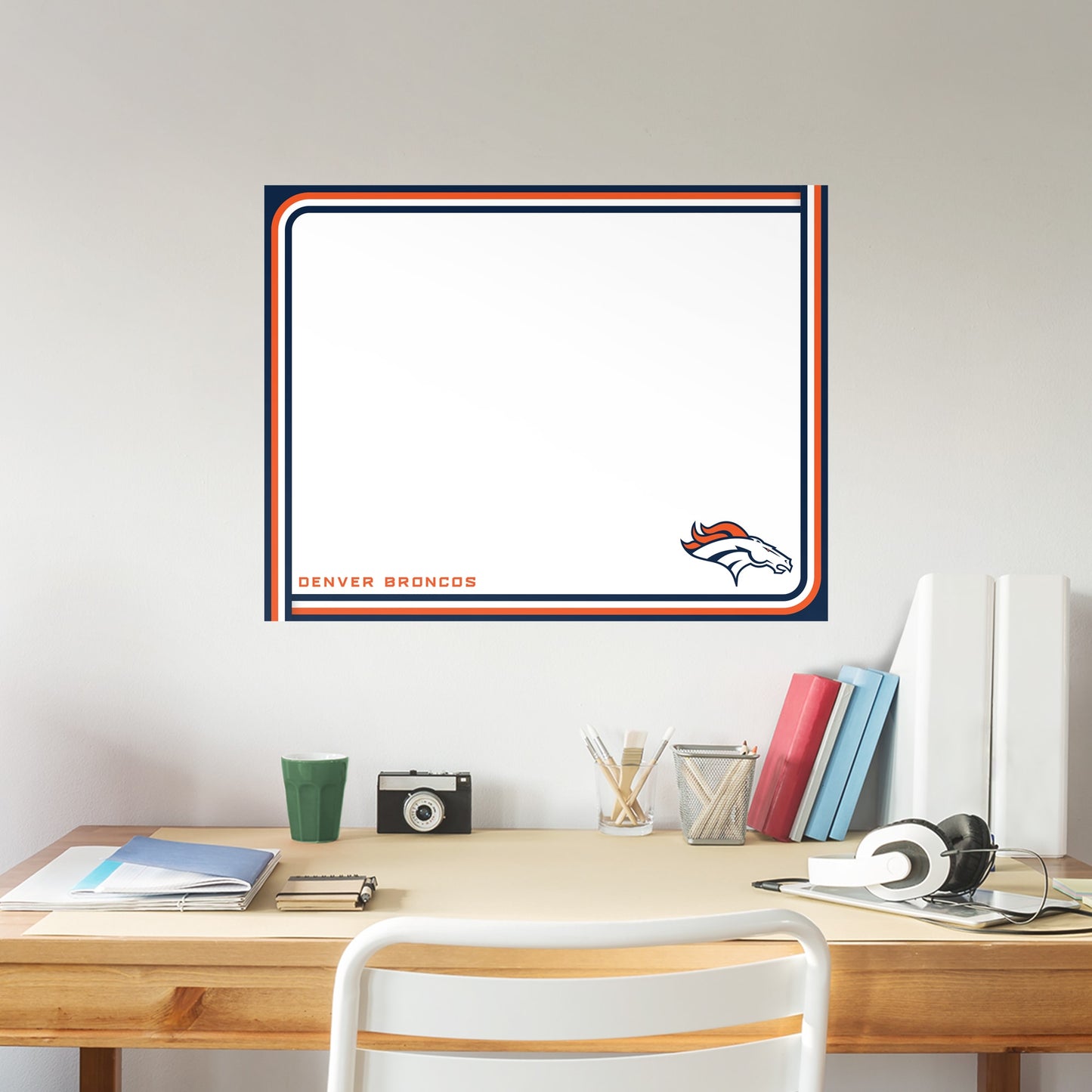 Denver Broncos:  Dry Erase Whiteboard        - Officially Licensed NFL Removable Wall   Adhesive Decal