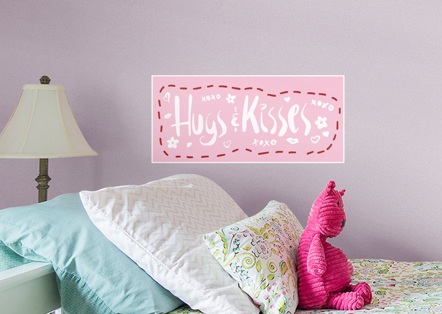 Hugs and Kisses Pink Love        - Officially Licensed Big Moods Removable     Adhesive Decal