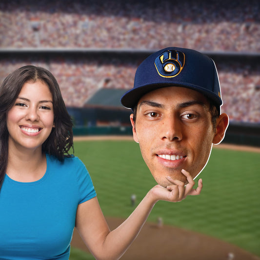 Milwaukee Brewers: Christian Yelich    Foam Core Cutout  - Officially Licensed MLB    Big Head
