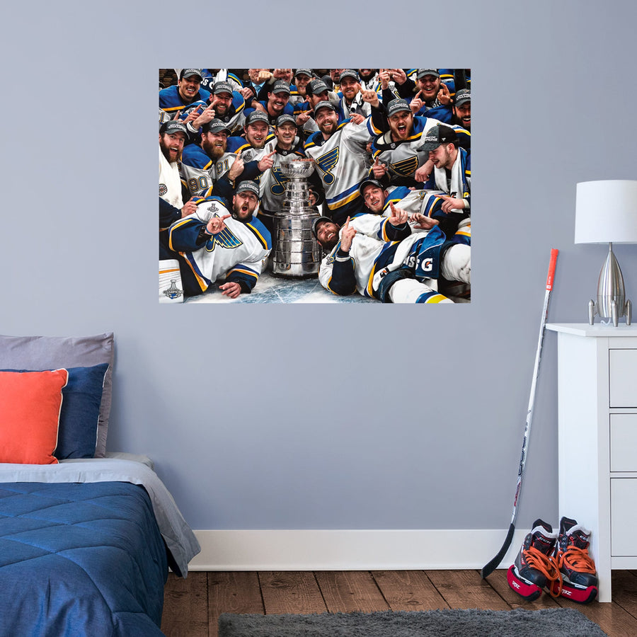 2019 Stanley Cup Champions Team Mural - Peel & Stick Poster - Official NHL - St. Louis Blues - Reusable Vinyl Wall Decal