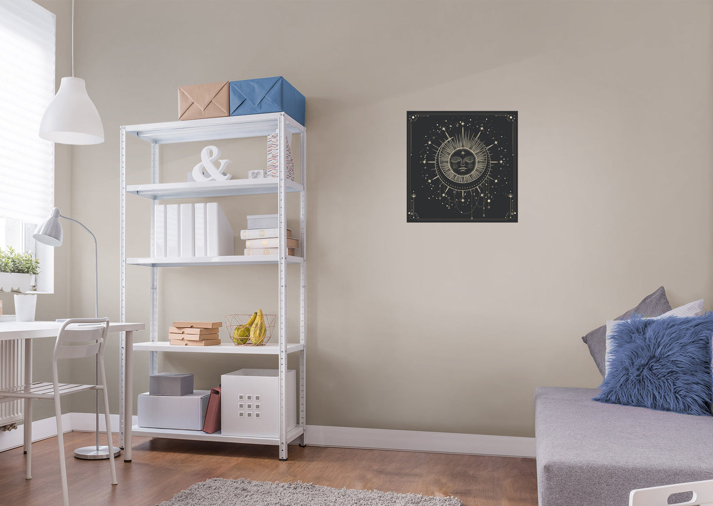 Moon Phases:  Moonlight Murals Crescent Sun        -   Removable Wall   Adhesive Decal