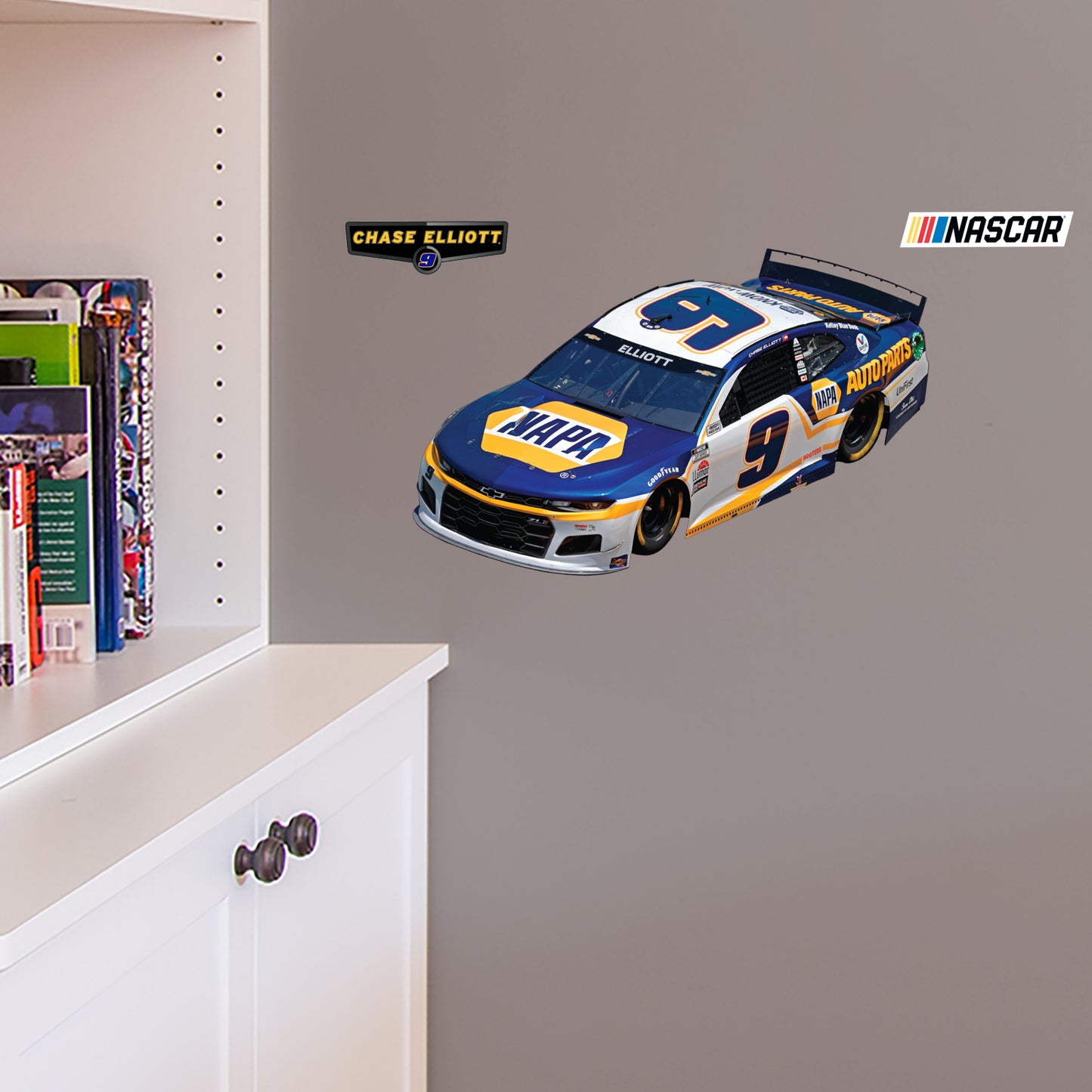 Chase Elliot - RealBig Napa Car Collection - Official NASCAR - Reusable Vinyl Wall Decals