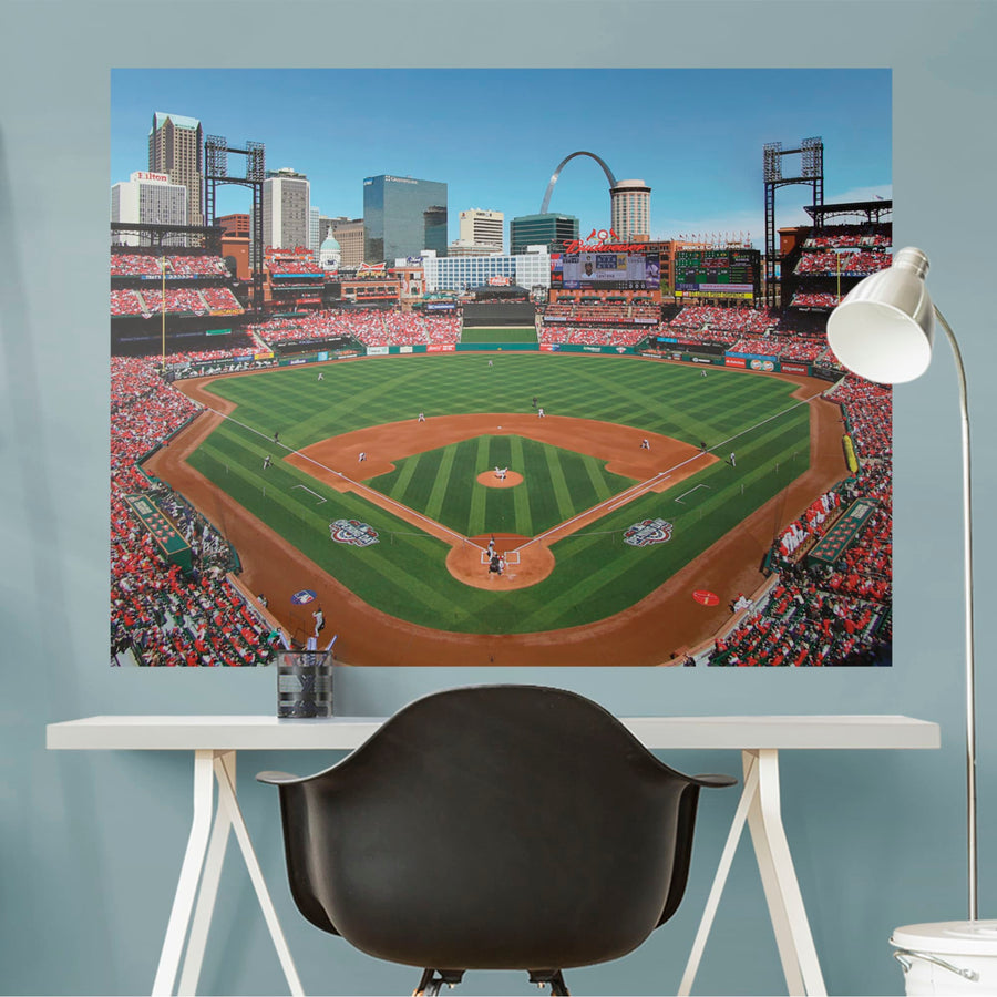 Behind Home Plate Mural - Peel & Stick Poster - Official MLB - St. Louis Cardinals - Reusable Vinyl Wall Decal