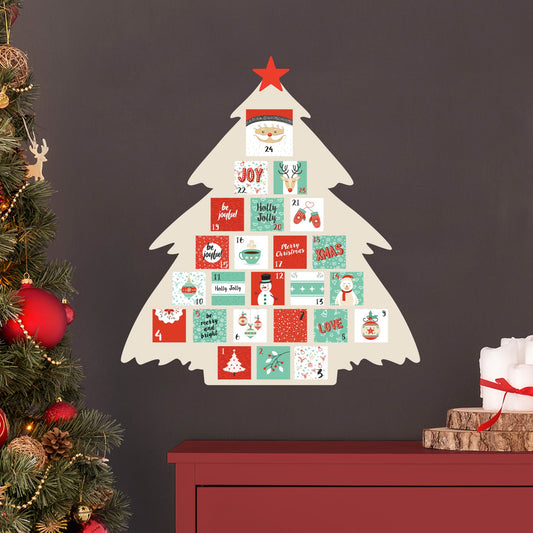 Christmas:  Tree Advent Calendar        -   Removable     Adhesive Decal