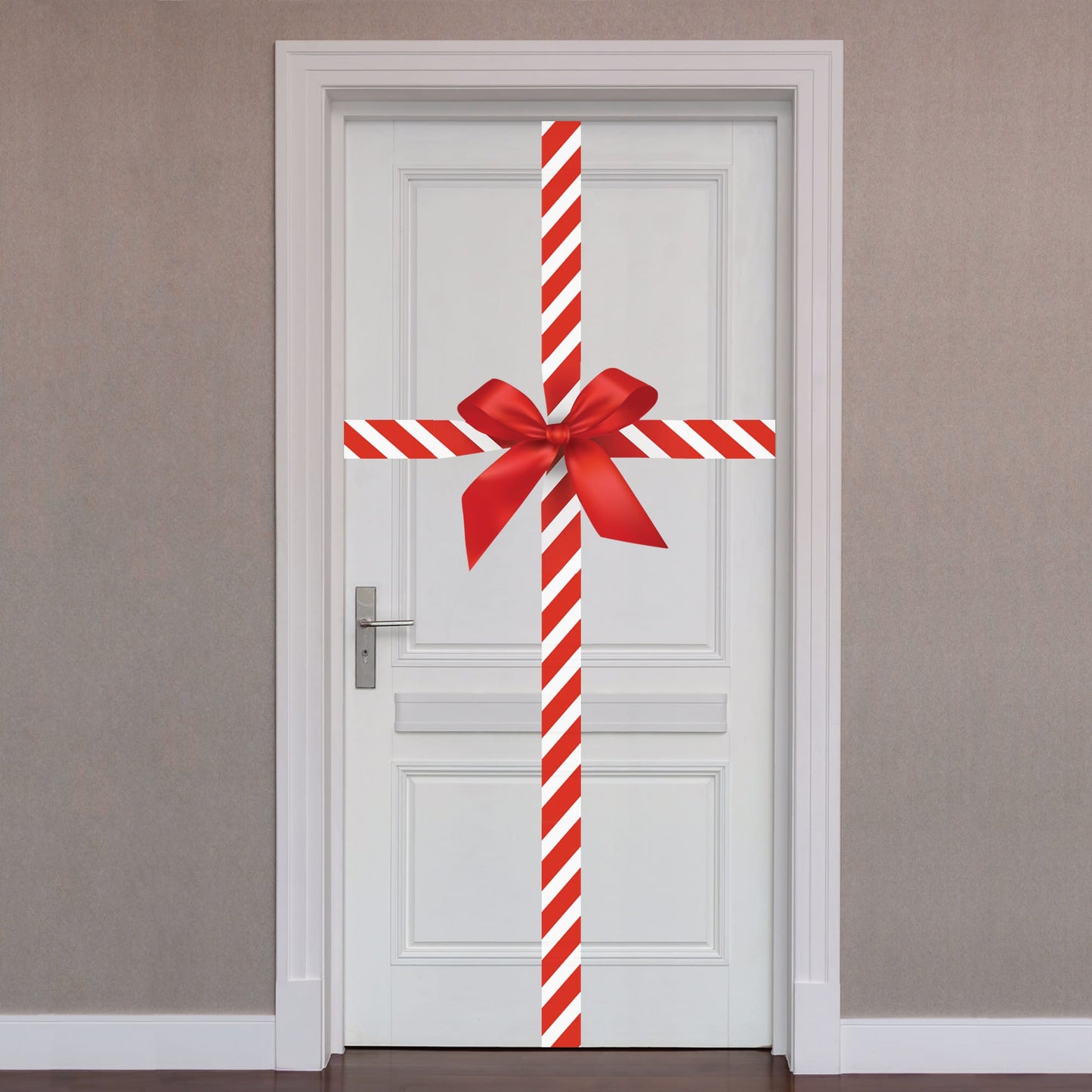 Striped Gift Bow        -   Removable     Adhesive Decal