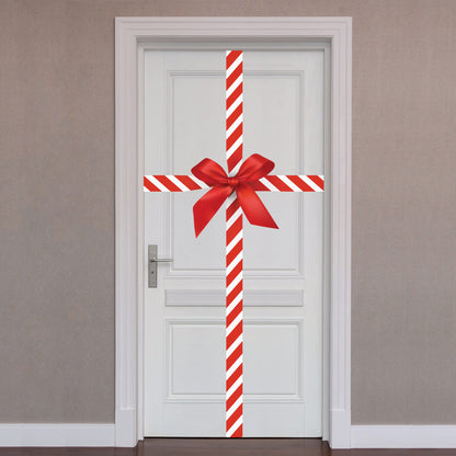 Striped Gift Bow        -   Removable     Adhesive Decal