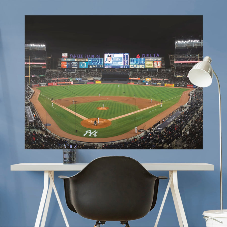 Behind Home Plate Mural - Peel & Stick Poster - Official MLB - New York Yankees - Reusable Vinyl Wall Decal