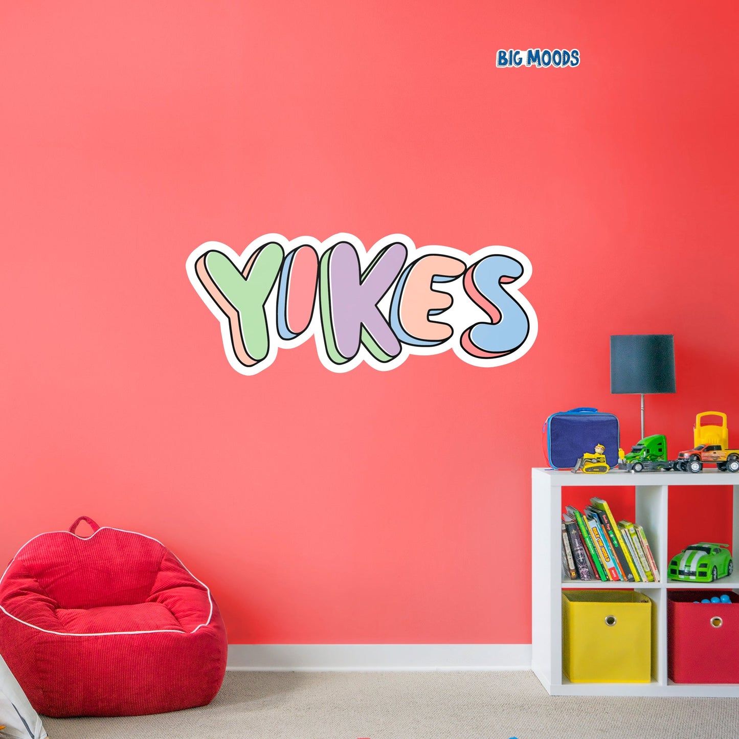 Yikes (Multi-Color)        - Officially Licensed Big Moods Removable     Adhesive Decal