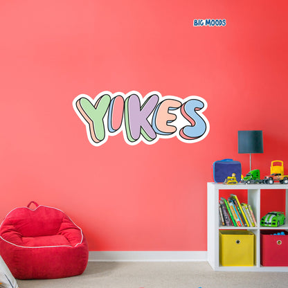 Yikes (Multi-Color)        - Officially Licensed Big Moods Removable     Adhesive Decal