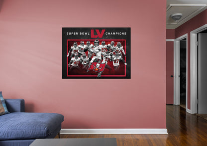 Tampa Bay Buccaneers:  Super Bowl 55 Champtions Mural        - Officially Licensed NFL Removable Wall   Adhesive Decal