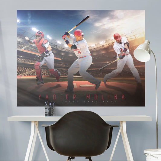 Yadier Molina:  Montage Mural        - Officially Licensed MLB Removable Wall   Adhesive Decal