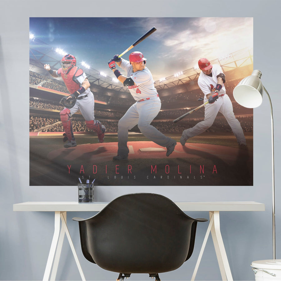 Yadier Molina - Montage Mural - Peel & Stick Poster - Official MLB - Reusable Vinyl Wall Decal