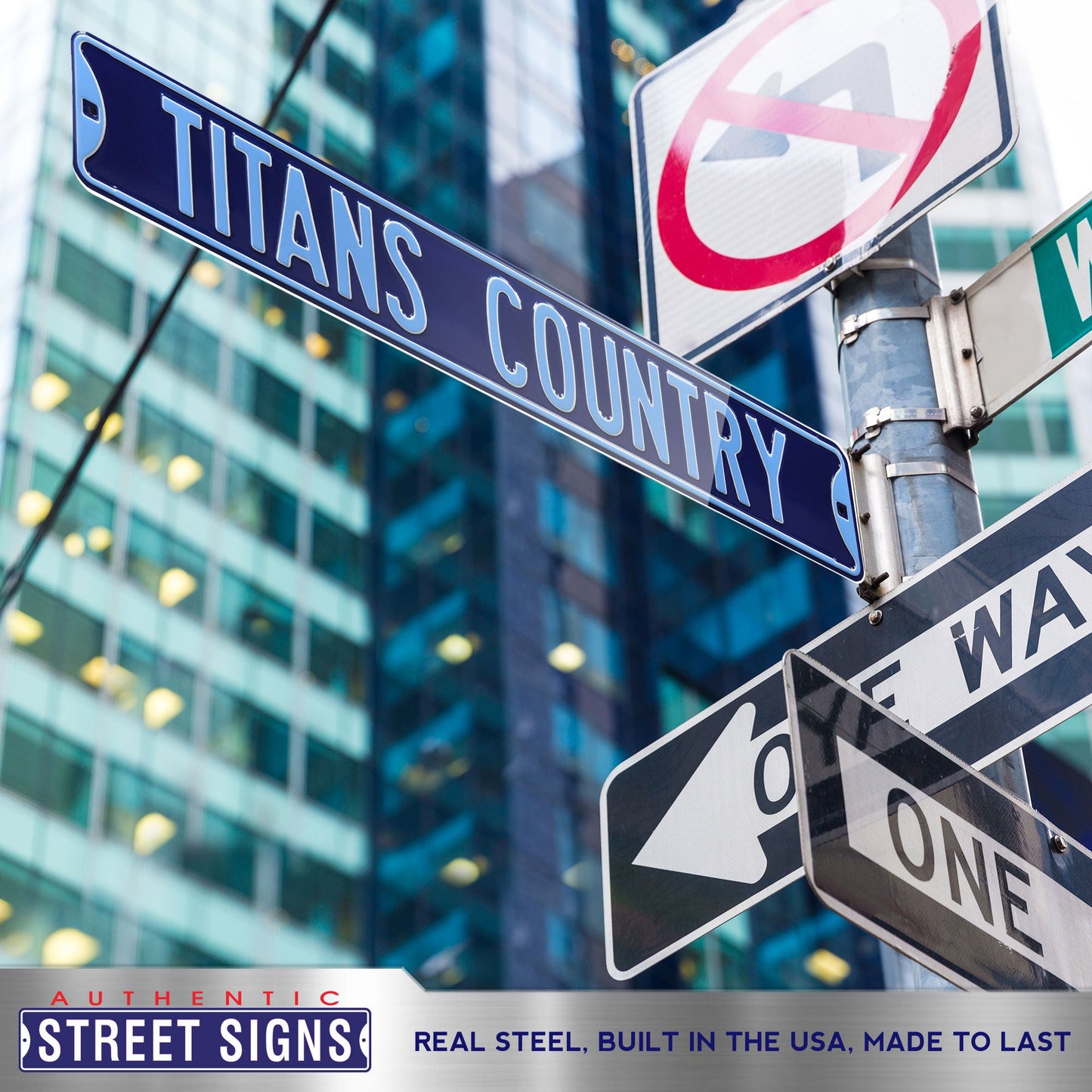 Tennessee Titans - TITANS COUNTRY - Embossed Steel Street Sign
