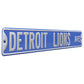 Detroit Lions - DETROIT LIONS AVE - Embossed Steel Street Sign