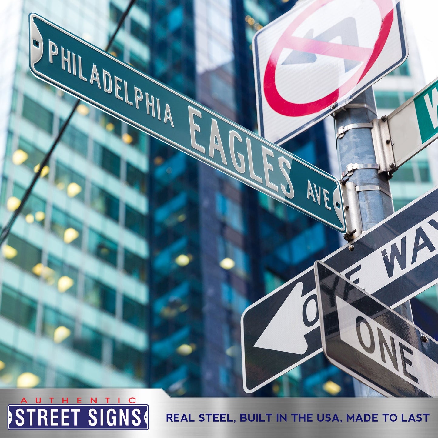 Philadelphia Eagles - PHILADELPHIA EAGLES AVE - Embossed Steel Street Sign