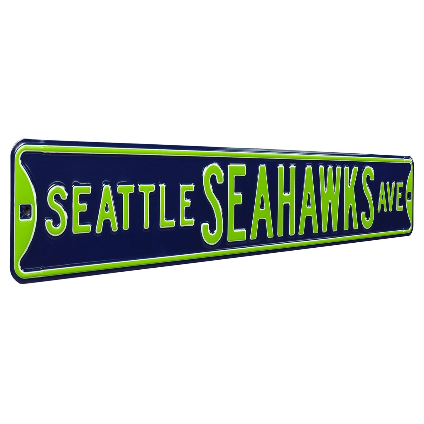 Seattle Seahawks - SEATTLE SEAHAWKS AVE - Embossed Steel Street Sign