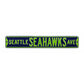 Seattle Seahawks - SEATTLE SEAHAWKS AVE - Embossed Steel Street Sign