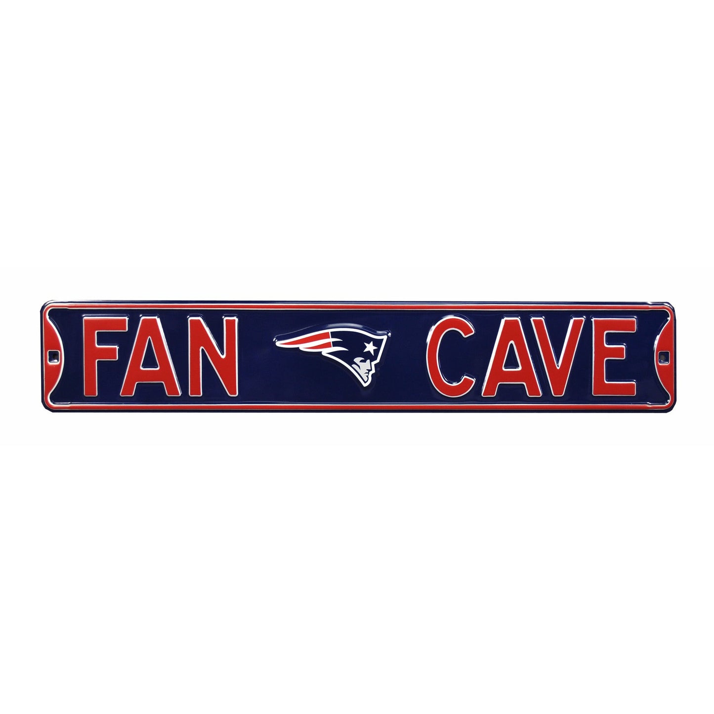 New England Patriots - FAN CAVE - Embossed Steel Street Sign