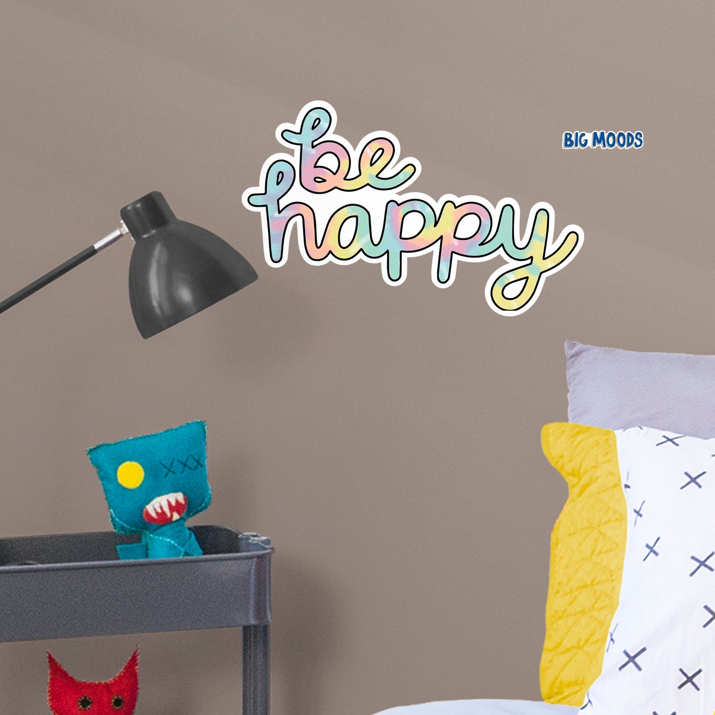 Be Happy (Tie-Dye)        - Officially Licensed Big Moods Removable     Adhesive Decal