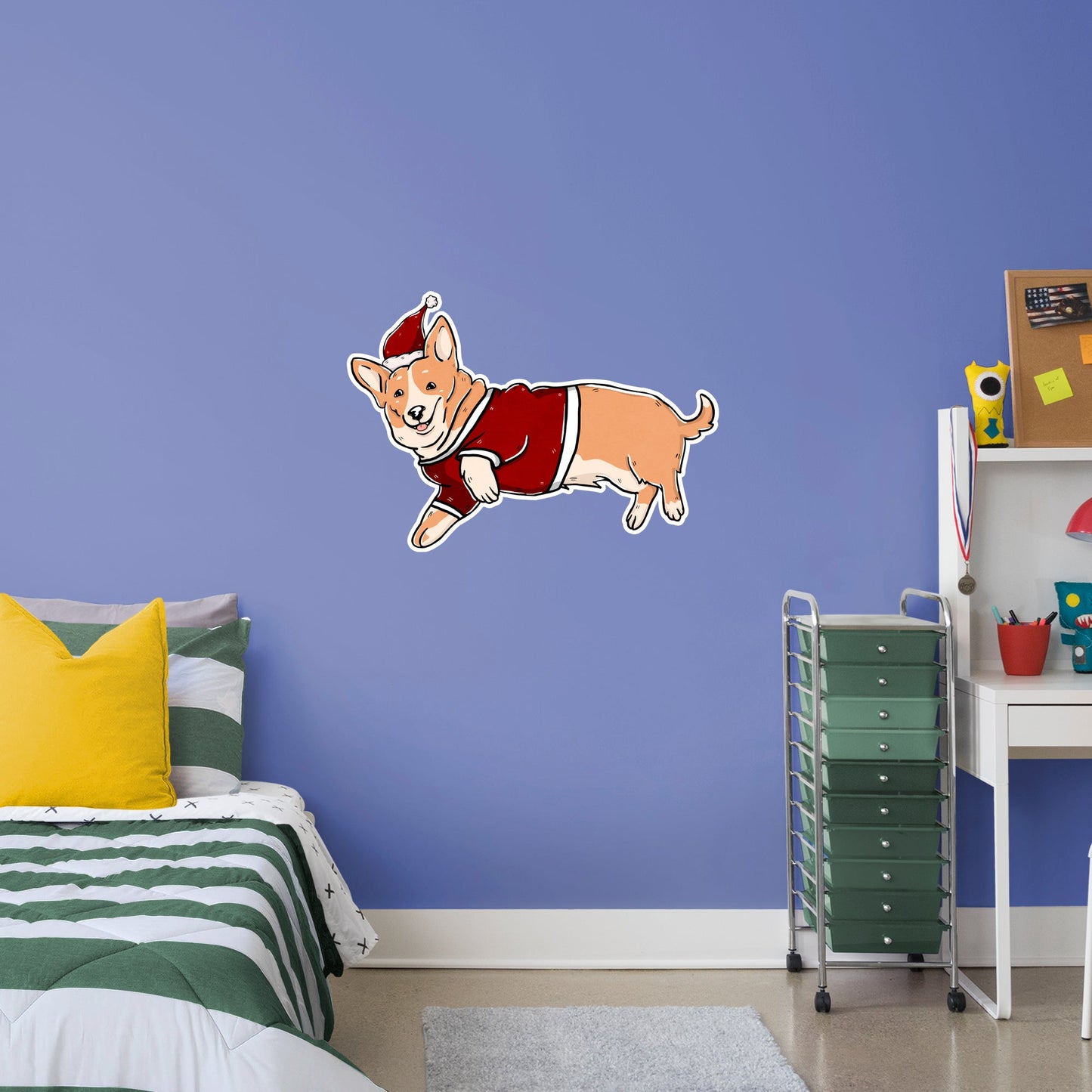 Dog with Santa Hat        - Officially Licensed Big Moods Removable     Adhesive Decal