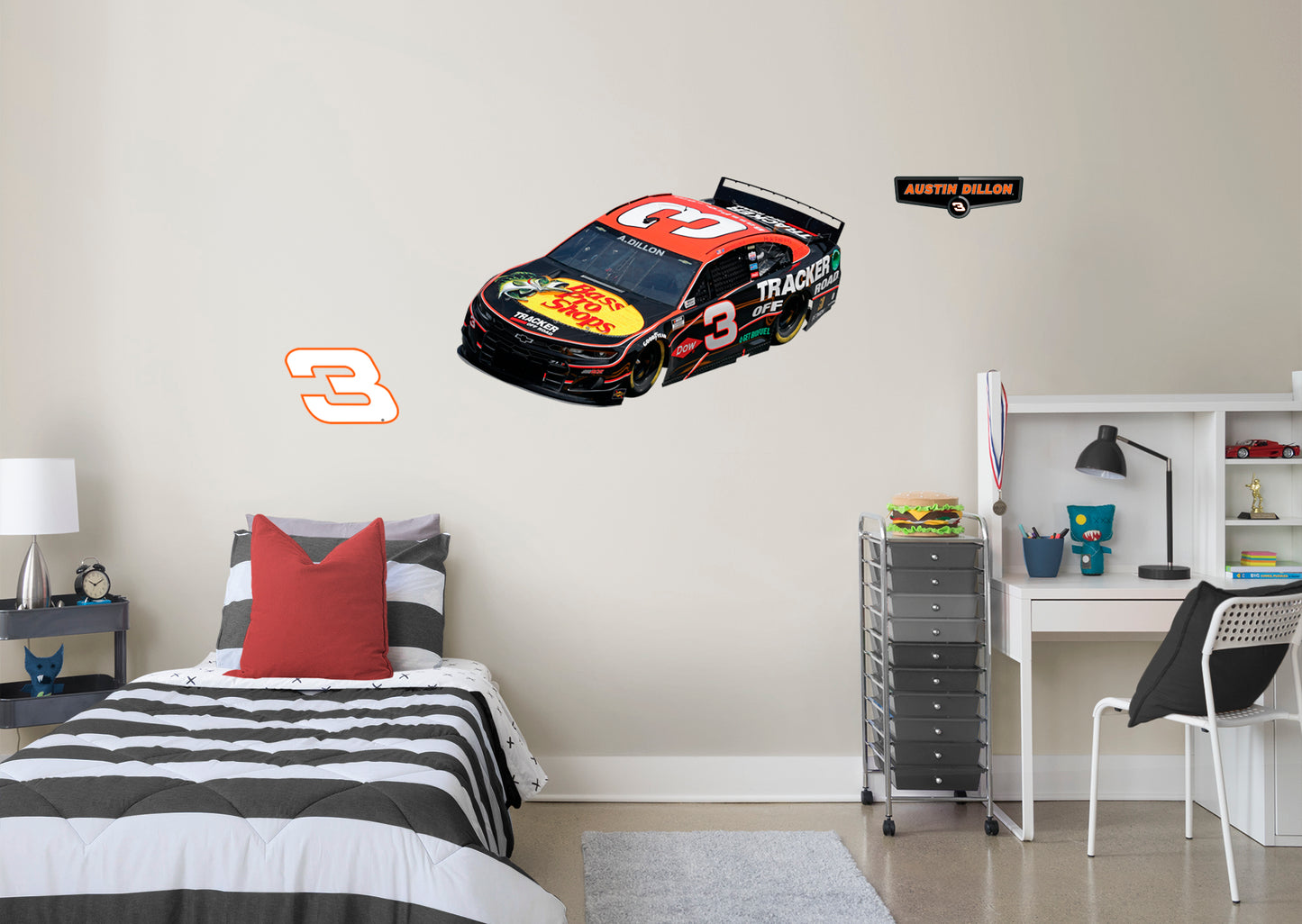 Austin Dillon - RealBig Bass Pro Car Collection - Official NASCAR - Reusable Vinyl Wall Decals