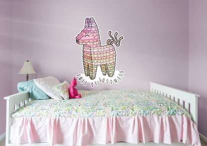 Full of Goodness Pink and Purple Pinata        - Officially Licensed Big Moods Removable     Adhesive Decal