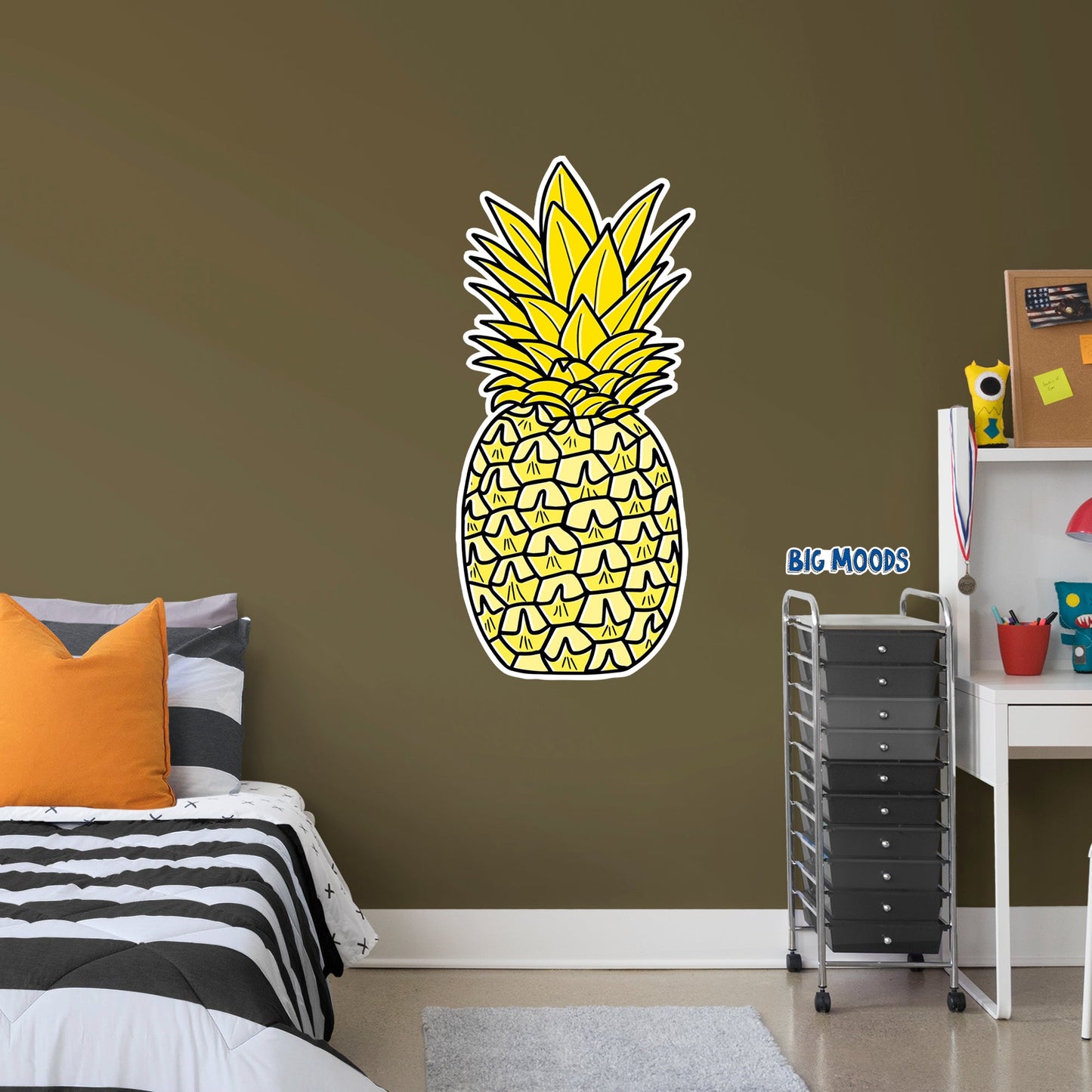 Pineapple (Yellow)        - Officially Licensed Big Moods Removable     Adhesive Decal