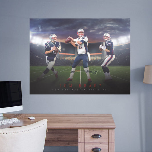 New England Patriots: Tom Brady Montage Mural        - Officially Licensed NFL Removable Wall   Adhesive Decal