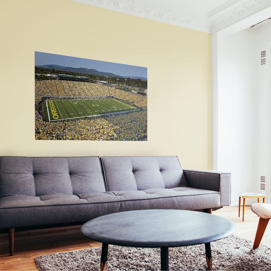 Oregon Ducks - Autzen Stadium Corner View - Peel & Stick Poster - Official NCAA - Reusable Vinyl Wall Decal