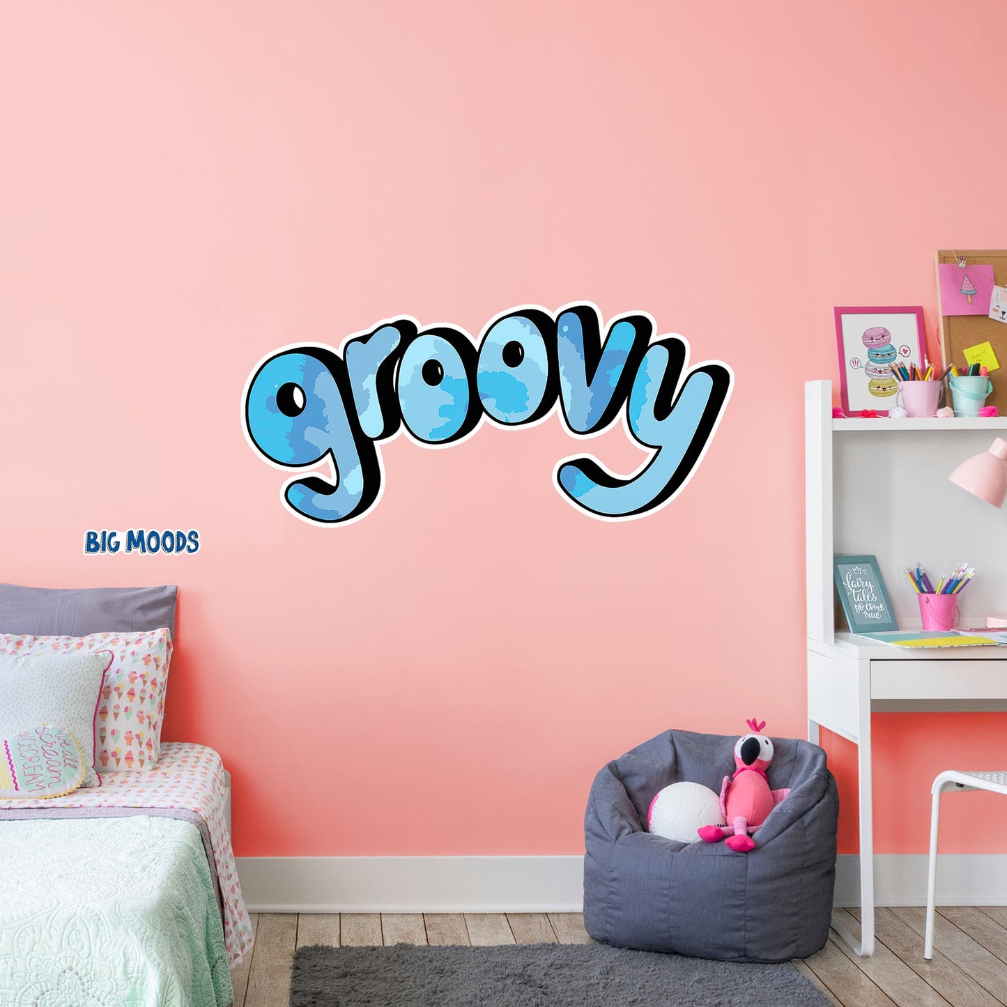 Groovy (Blue)        - Officially Licensed Big Moods Removable     Adhesive Decal