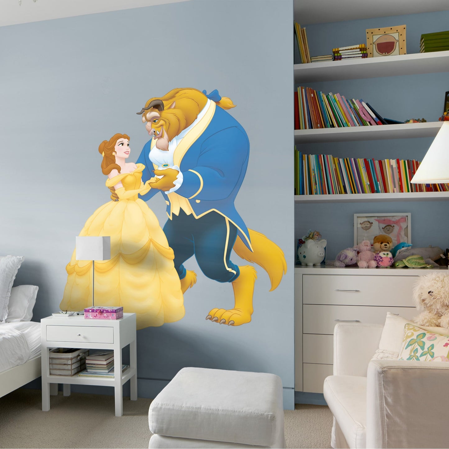 Beauty and the Beast: Belle & Beast Dancing Mural        - Officially Licensed Disney Removable Wall   Adhesive Decal