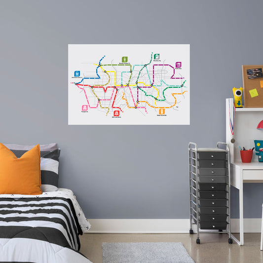 Subway Map Logo Mural        - Officially Licensed Star Wars Removable Wall   Adhesive Decal