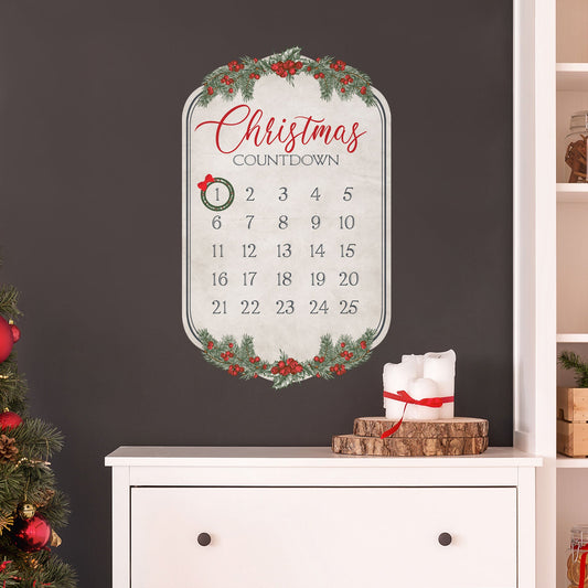 Christmas:  Countdown Advent Calendar        -   Removable     Adhesive Decal