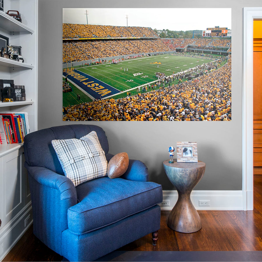 Milan Puskar Stadium Corner View - Peel & Stick Poster - Official NCAA - West Virginia Mountaineers - Reusable Vinyl Wall Decal